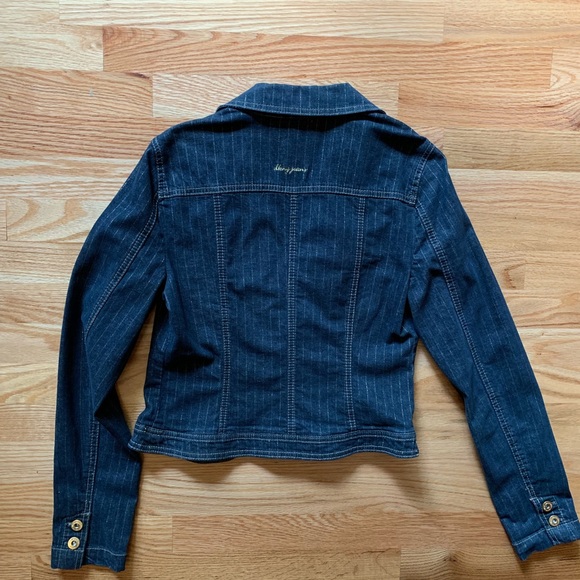 DKNY Jeans Jean Jacket with Gold Stripe Threading - Picture 3 of 4